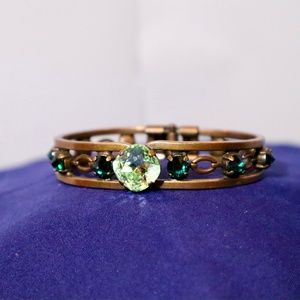 Swarovski Crystal Bangle With Spring Opening